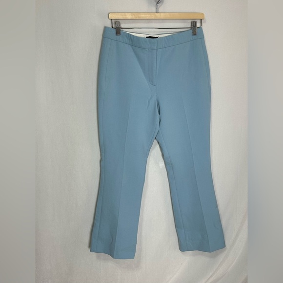 Theory Women's Erstina Pioneer Straight Mid-Rise Cropped Pants in Ocean Blue 4 - Picture 2 of 7